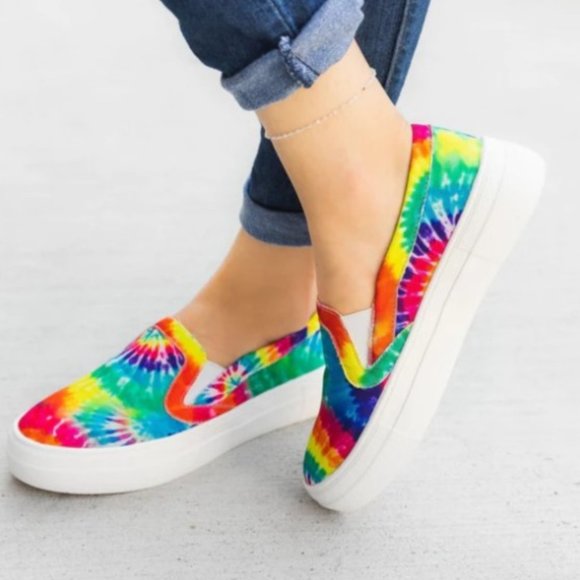 Rainbow Tie Dye Slip on Shoe  6040 - Picture 2 of 4